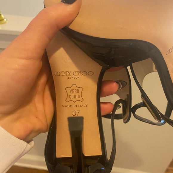JIMMY CHOO PATENT LEATHER SANDALS - Picture 8 of 10